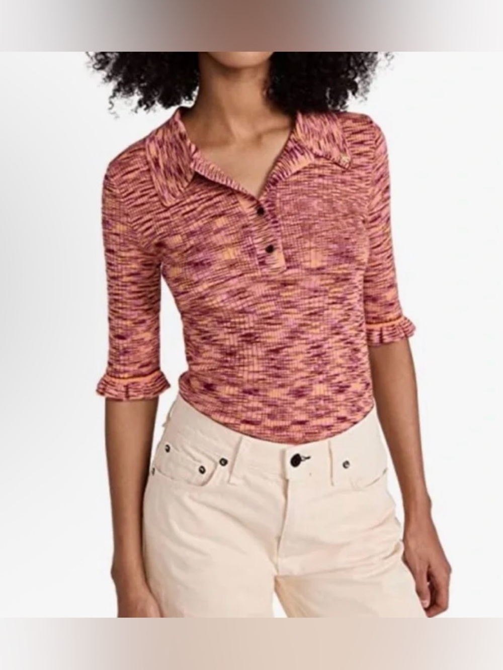 Scotch & Soda Pink and Orange Short Sleeve Lightweight Sweater - Size S NWT